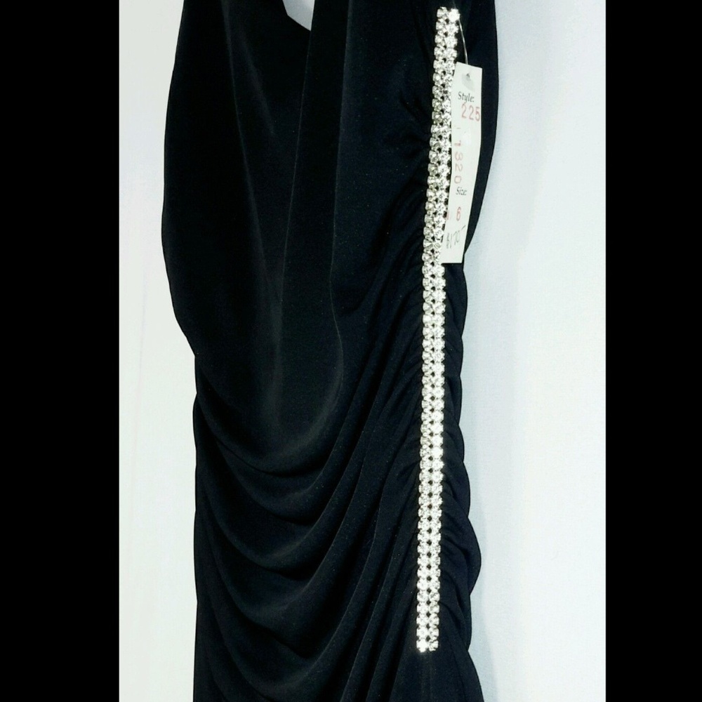 Seduction NYE Cocktail Rhinestone Ruched Dress - Picture 2 of 3